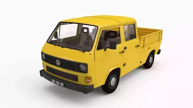 Volkswagen Transporter T3 Pickup Double Cab 1980 3D model