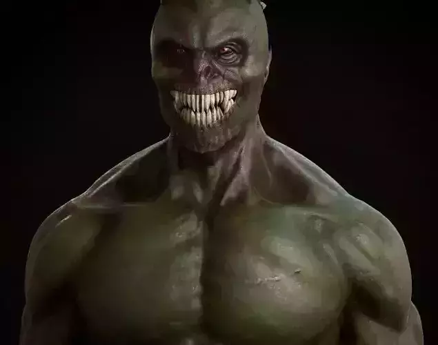 Demon bust of with skulls on top 3D print model