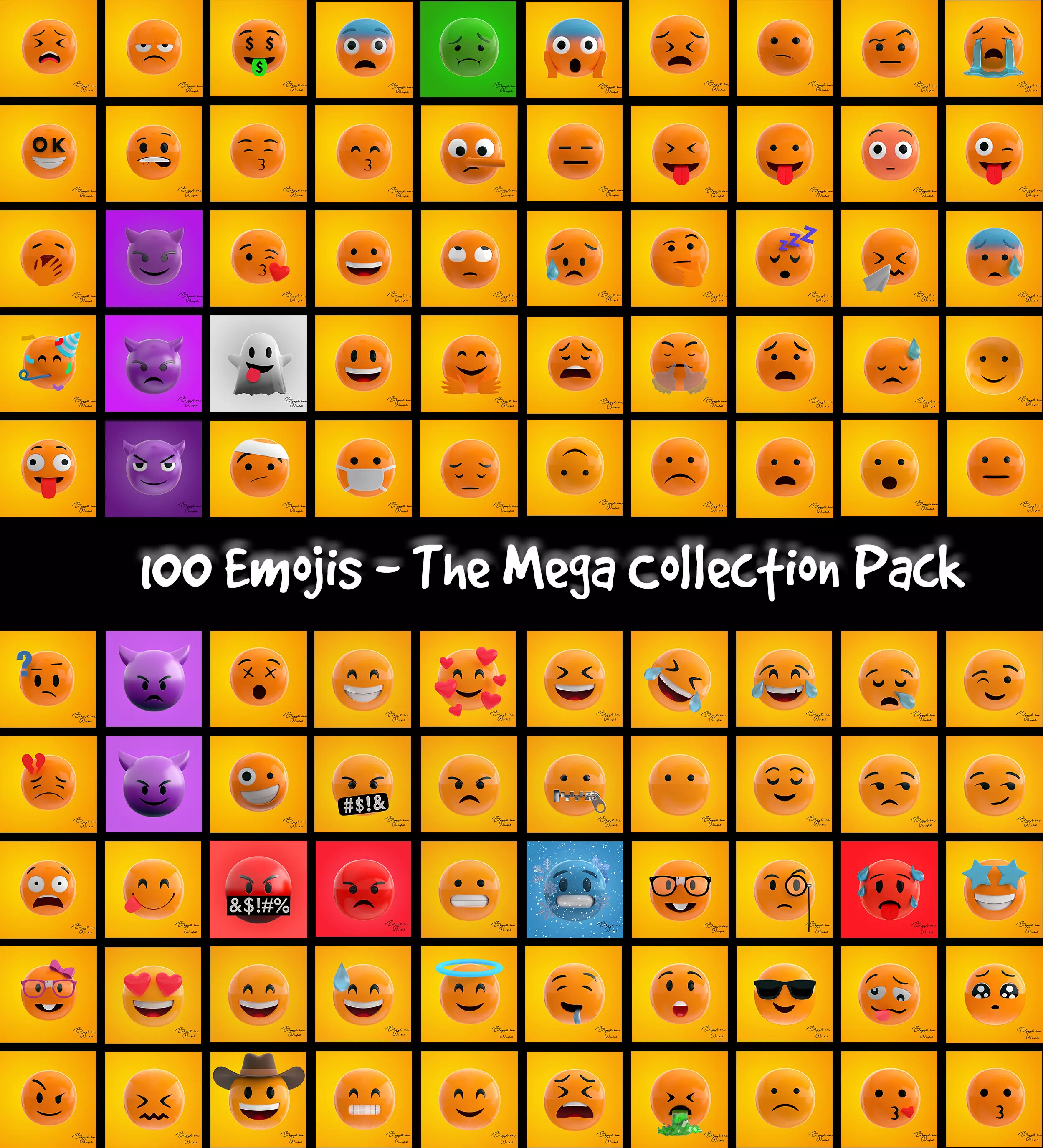 100 Emojis Pack - The Mega Collection Bundle _0