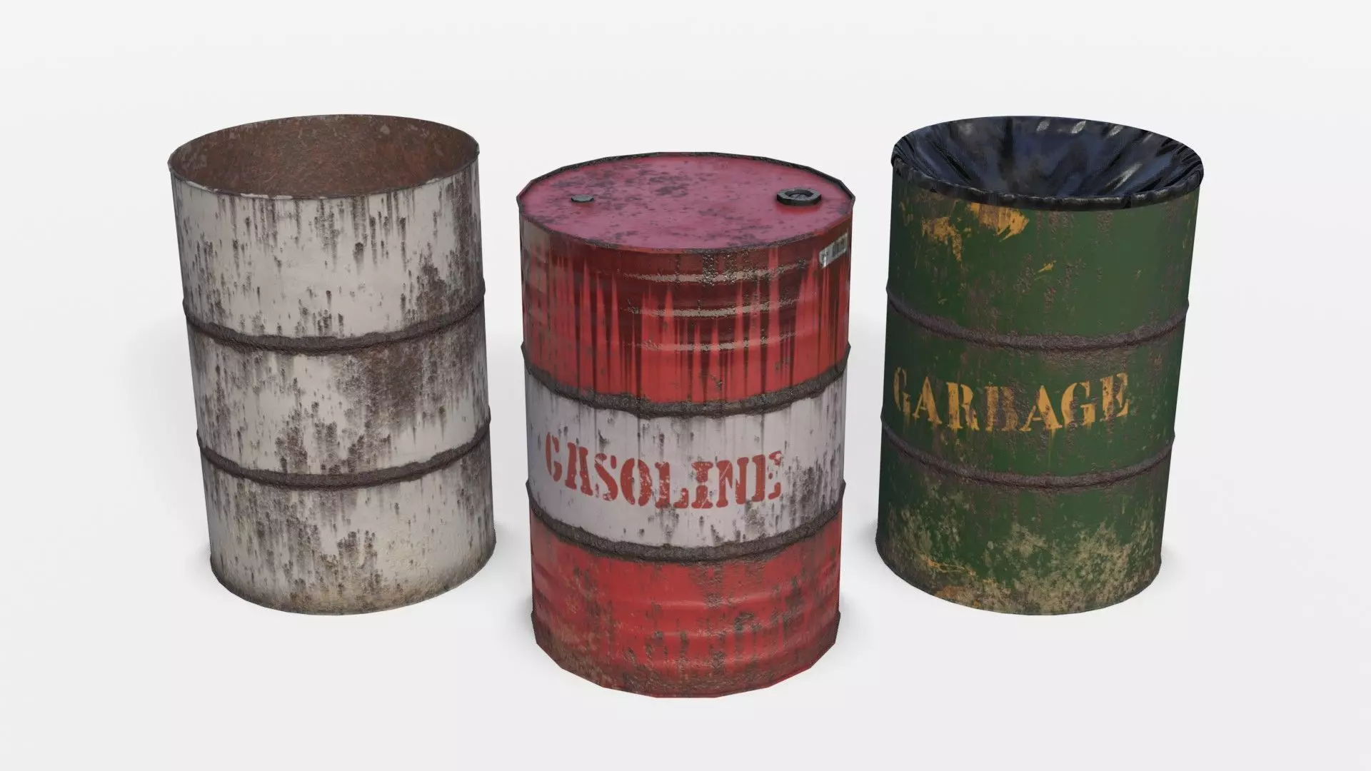 Barrels Asset 02 Low-poly 3D model_0