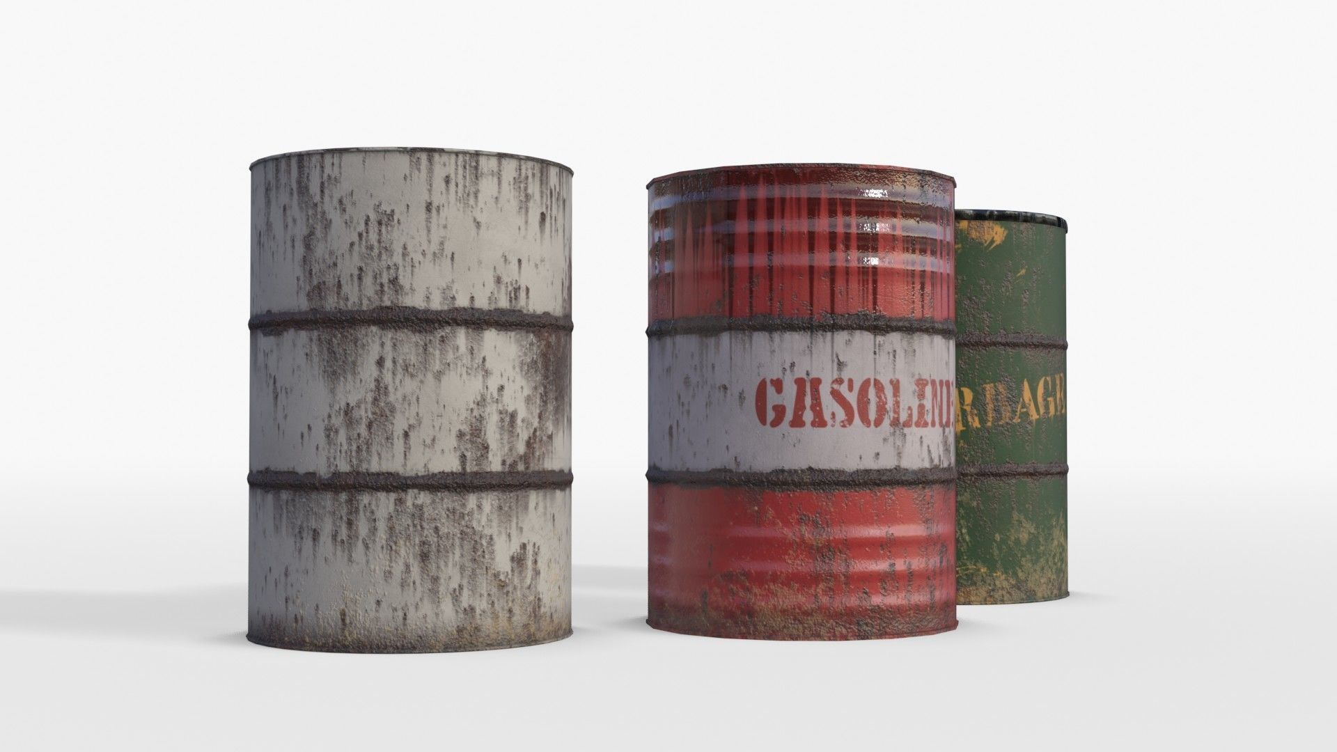 Barrels Asset 02 Low-poly 3D model_5