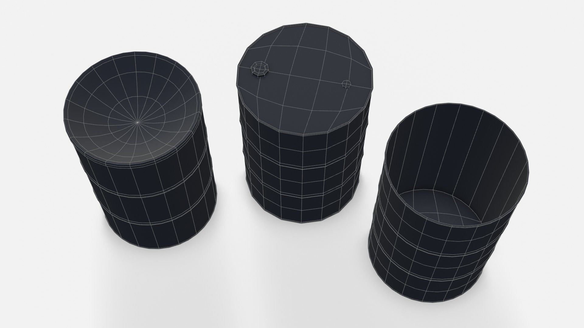 Barrels Asset 02 Low-poly 3D model_14