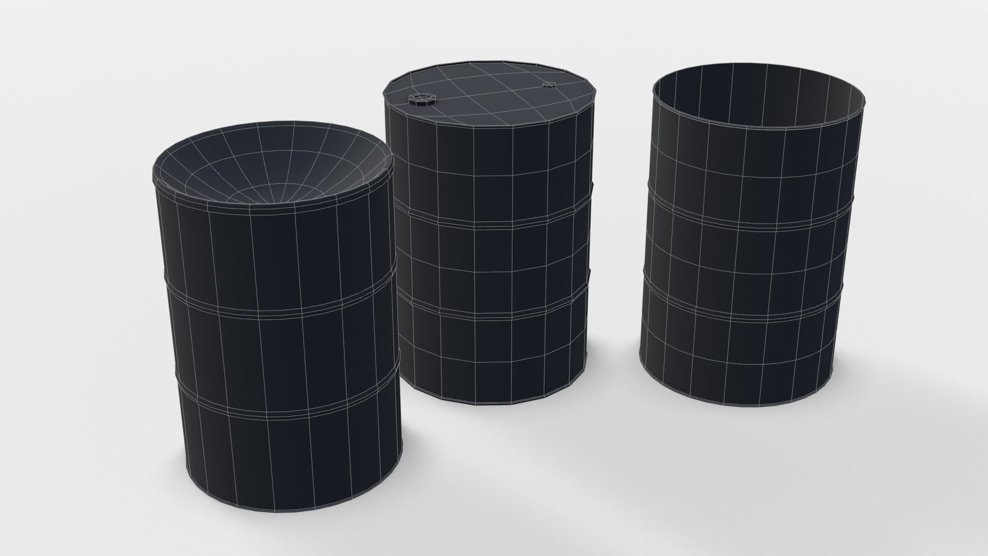 Barrels Asset 02 Low-poly 3D model_13