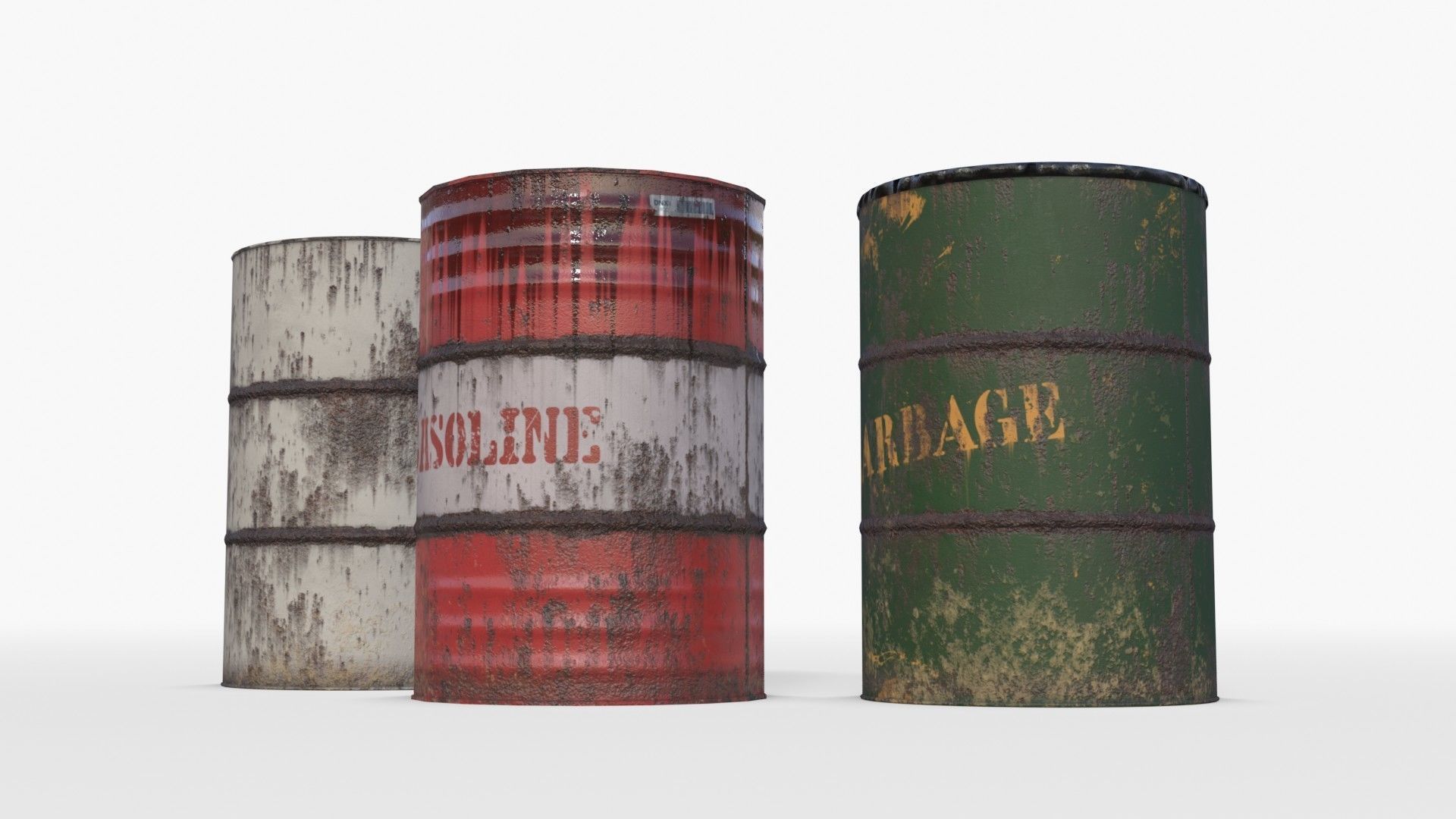 Barrels Asset 02 Low-poly 3D model_2