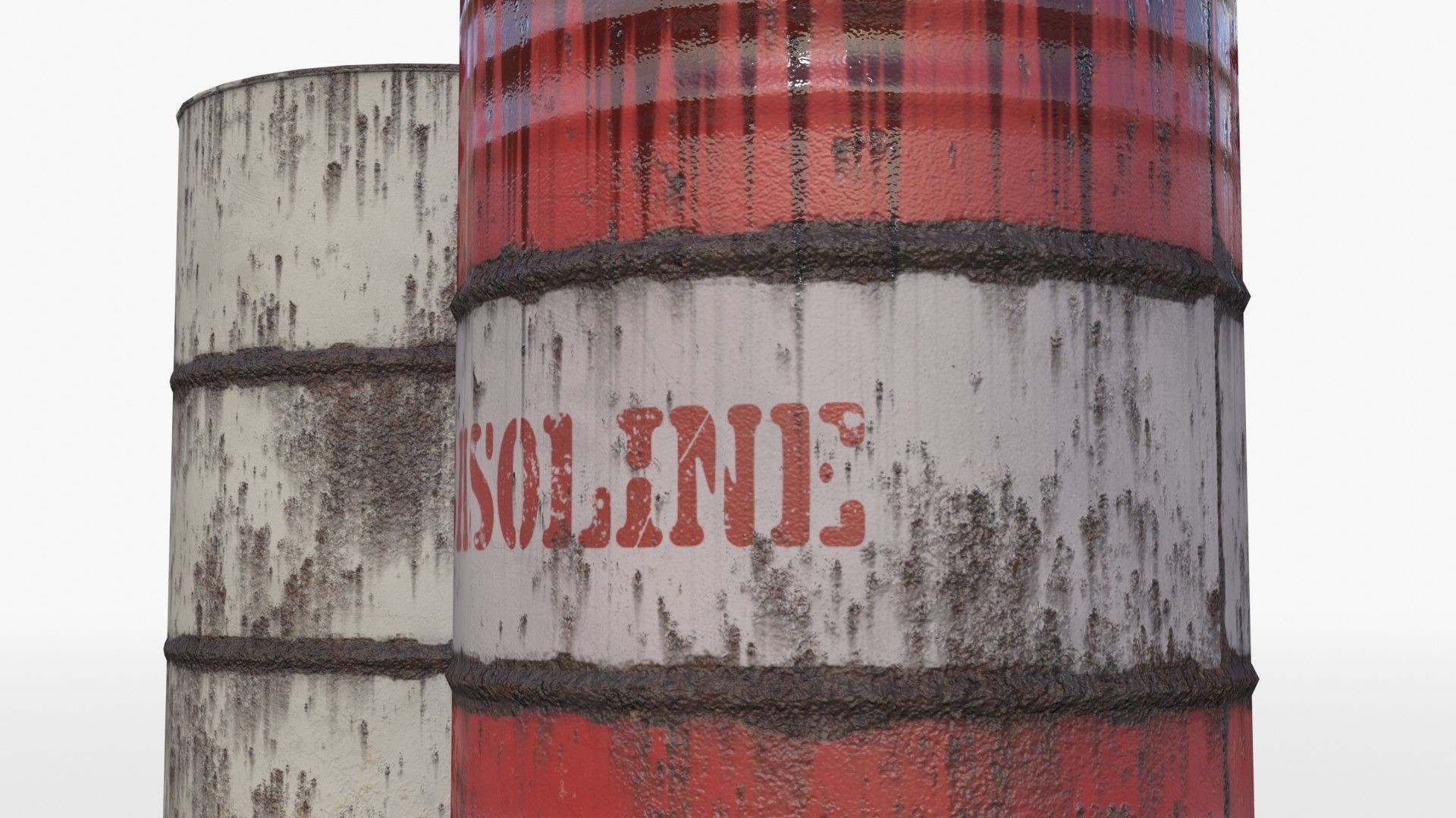 Barrels Asset 02 Low-poly 3D model_9