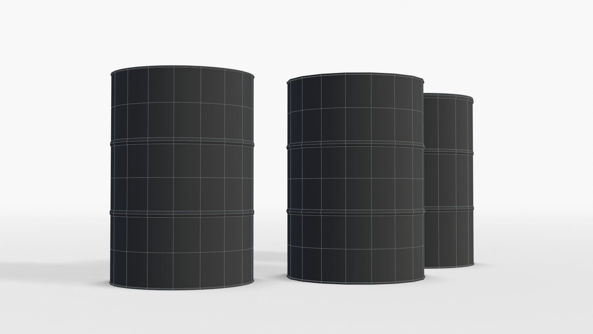 Barrels Asset 02 Low-poly 3D model_15