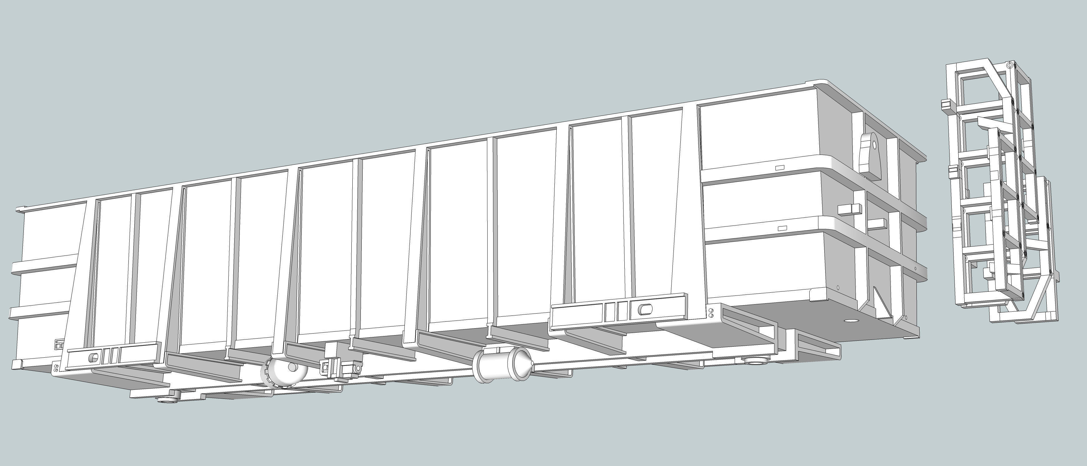G1 Phosphate Gondola HO and N Scale Freight Car 3D print model_1