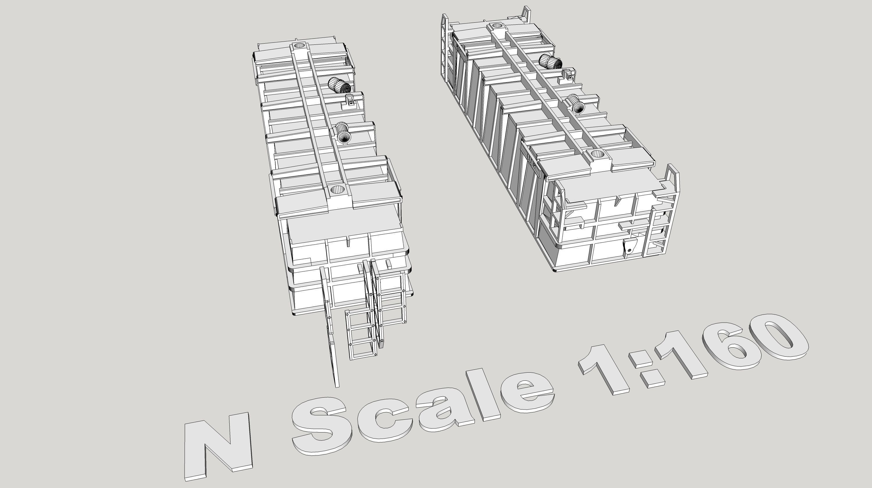 G1 Phosphate Gondola HO and N Scale Freight Car 3D print model_5