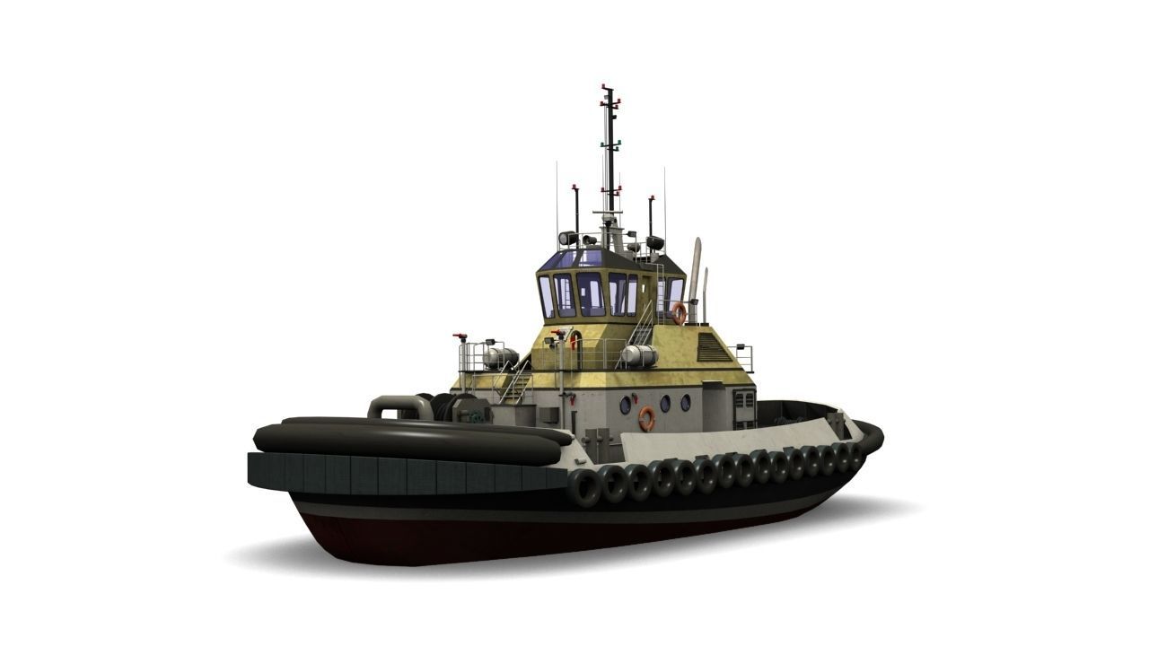 Tugboat Low-poly 3D model_3