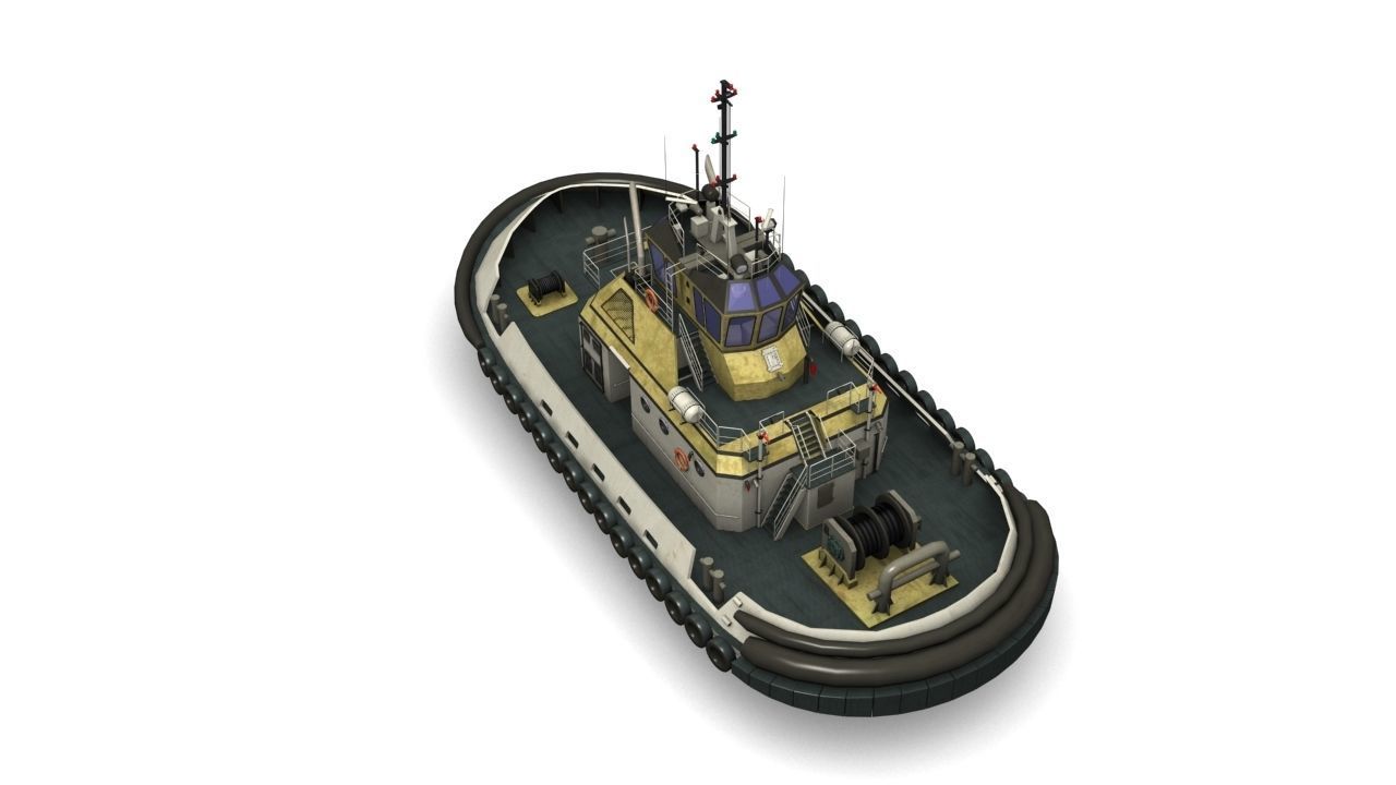 Tugboat Low-poly 3D model_5