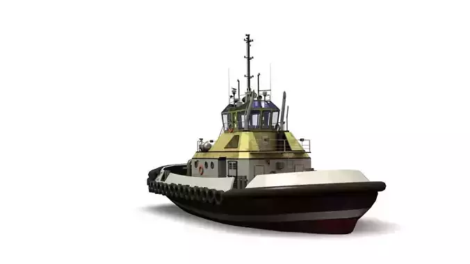 Tugboat Low-poly 3D model