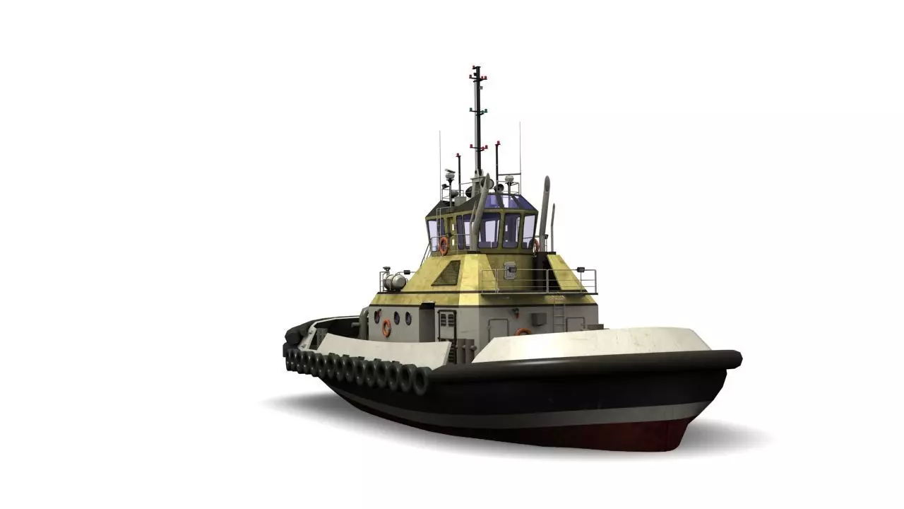 Tugboat Low-poly 3D model_0