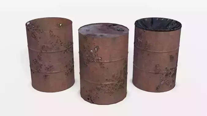 Barrels Asset 04 Low-poly 3D model