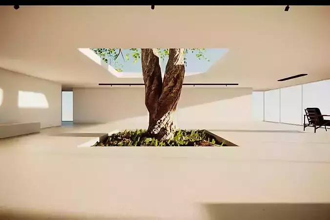 VR Game Hub Lobby 4k Baked Max and Scene Low-poly 3D model