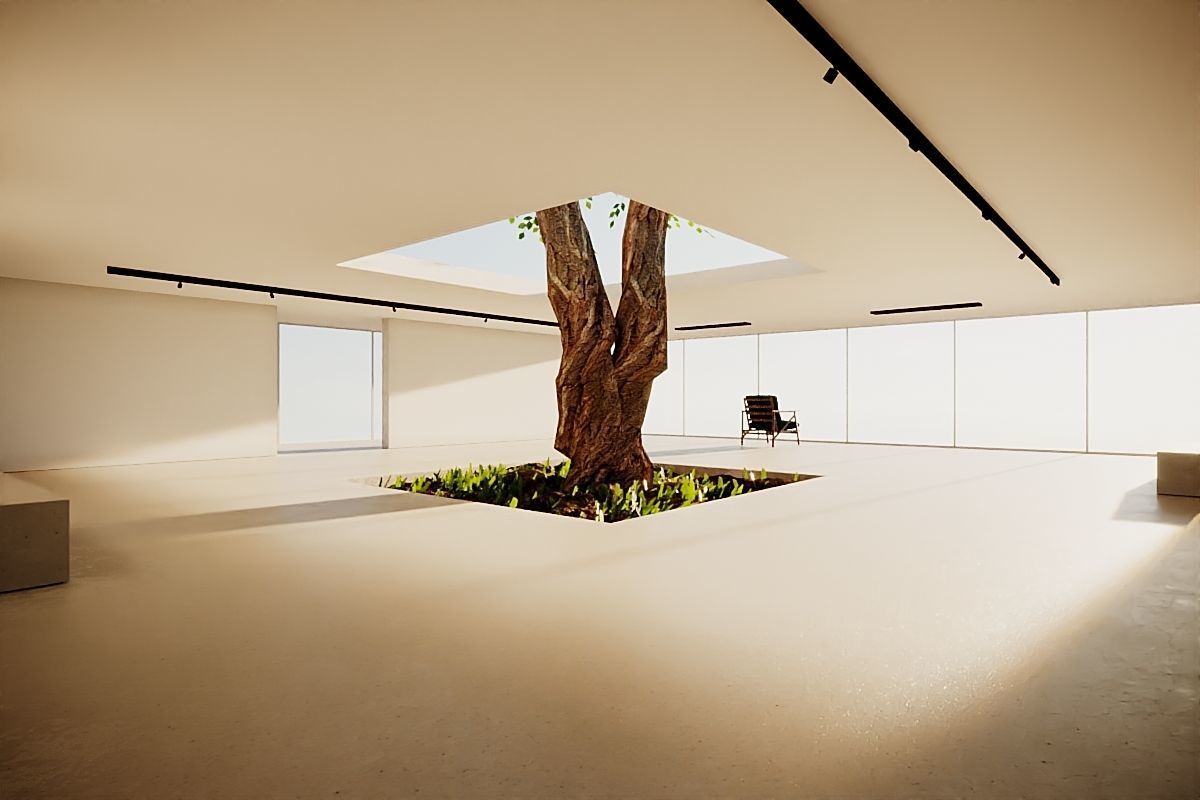 VR Game Hub Lobby 4k Baked Max and Scene Low-poly 3D model_1