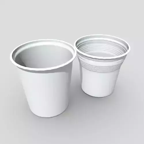 Plastic Cup Set 2 Low-poly 3D model