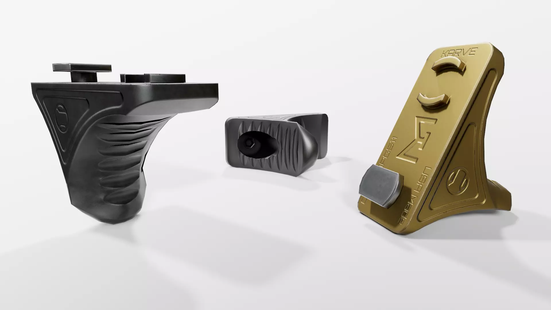 Railscales Karve MLOK Handstop Low-poly 3D model_0