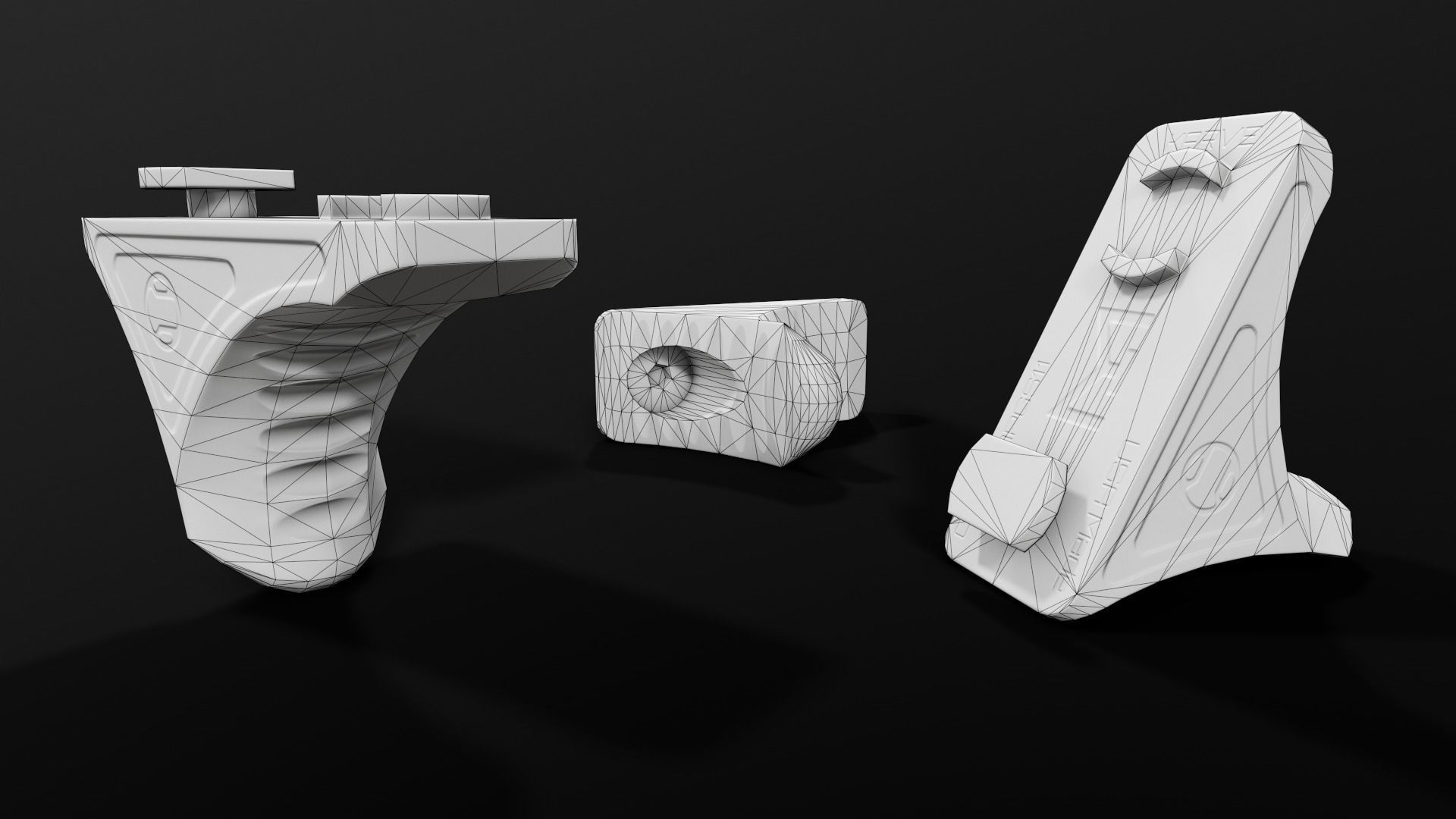 Railscales Karve MLOK Handstop Low-poly 3D model_3