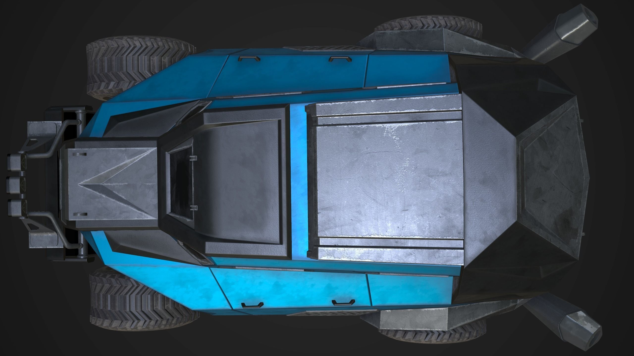 Sci-Fi Armored Racing Jeep 4X4 PBR Low-poly 3D model_17