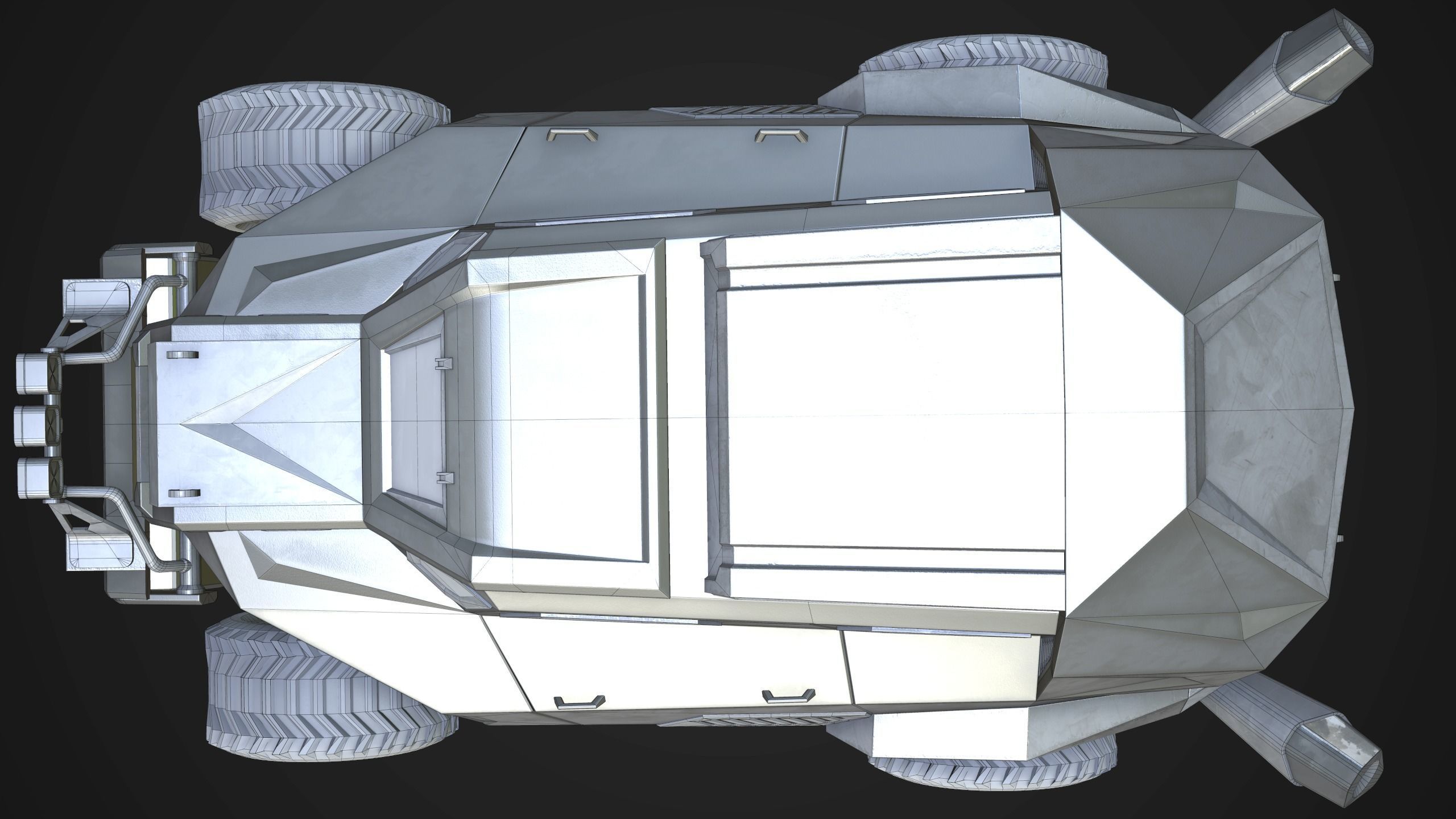 Sci-Fi Armored Racing Jeep 4X4 PBR Low-poly 3D model_18