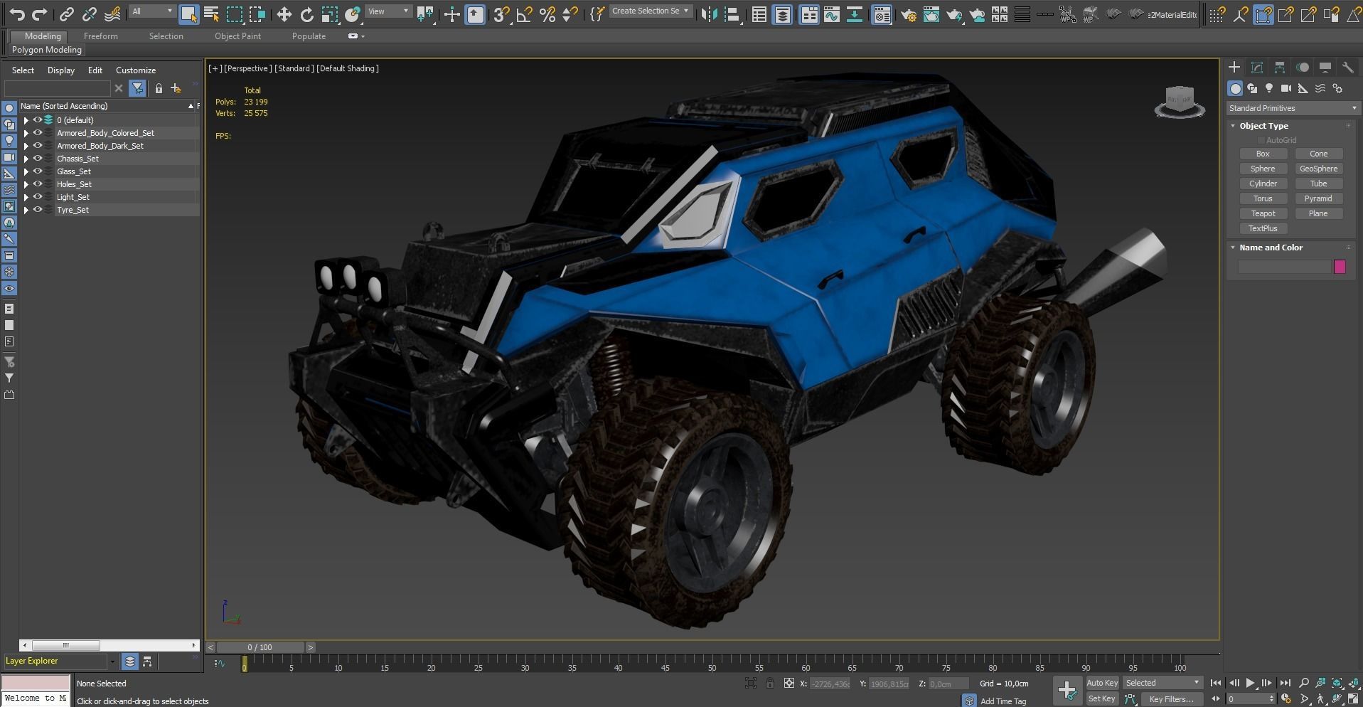 Sci-Fi Armored Racing Jeep 4X4 PBR Low-poly 3D model_33
