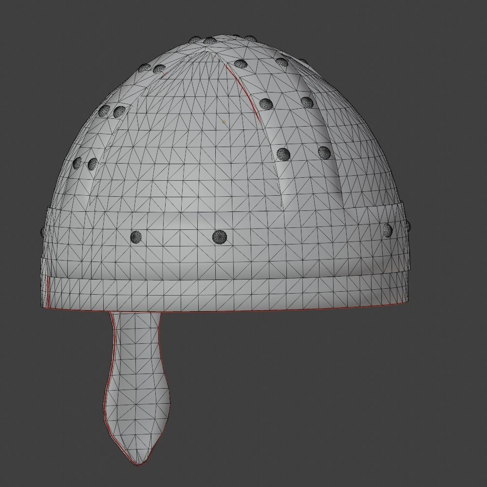 Medieval Iron Helmet Low-poly 3D model_6