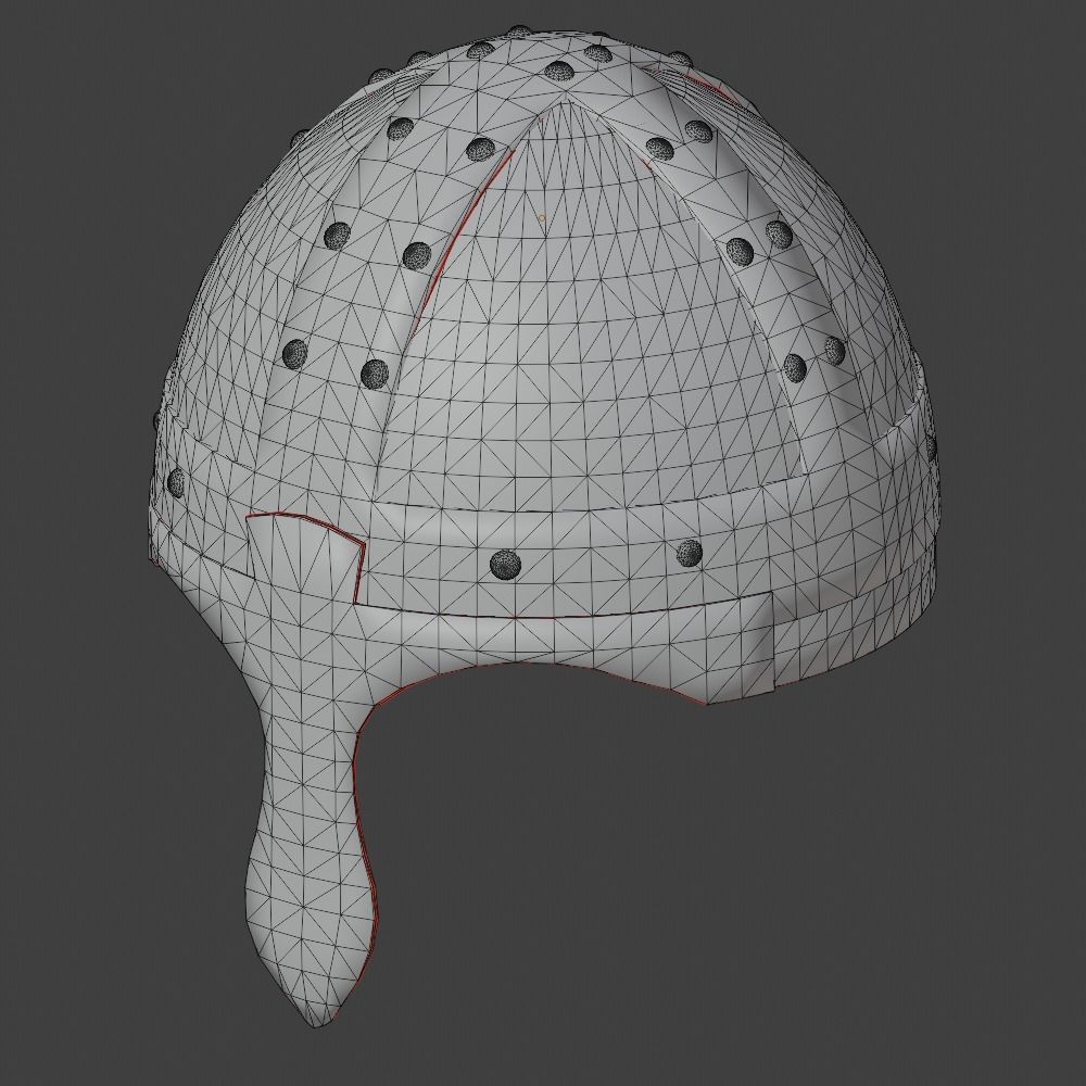 Medieval Iron Helmet Low-poly 3D model_4