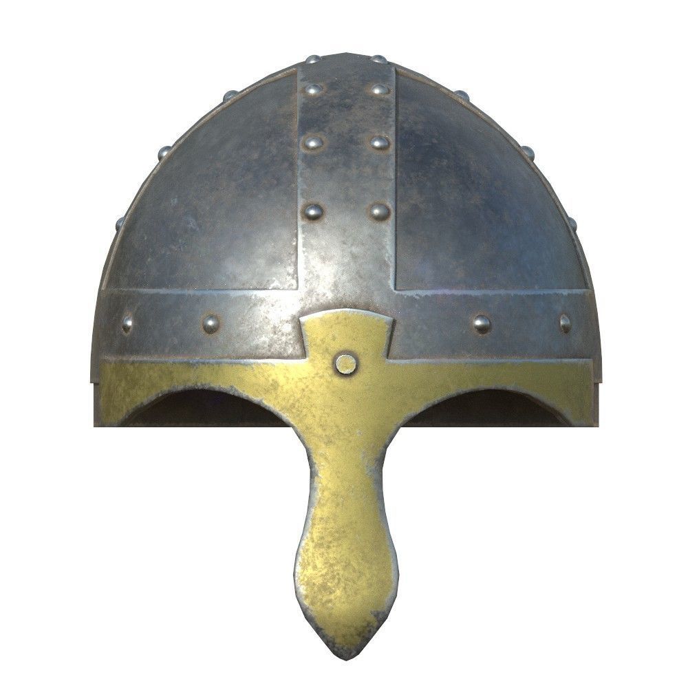 Medieval Iron Helmet Low-poly 3D model_2