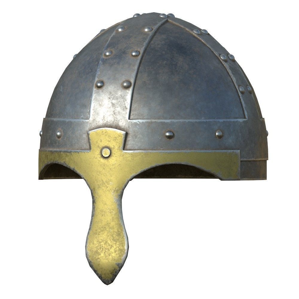 Medieval Iron Helmet Low-poly 3D model_1