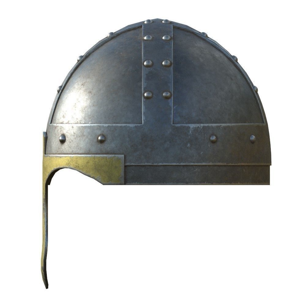 Medieval Iron Helmet Low-poly 3D model_3