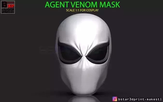 The Agent Venom Mask - Marvel Helmet  3D print model