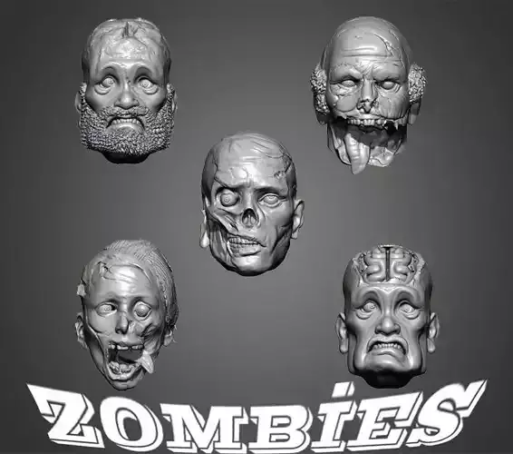 Zombies Heads 3D Model 3D Printable CGTrader Zombies Heads 3D Model 3D Printable CGTrader