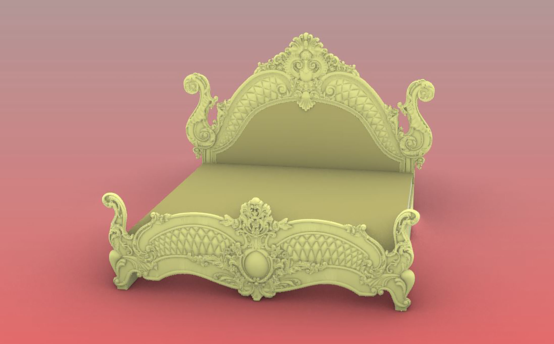 bed desgin 3d model file STL and rhino 3D model_6