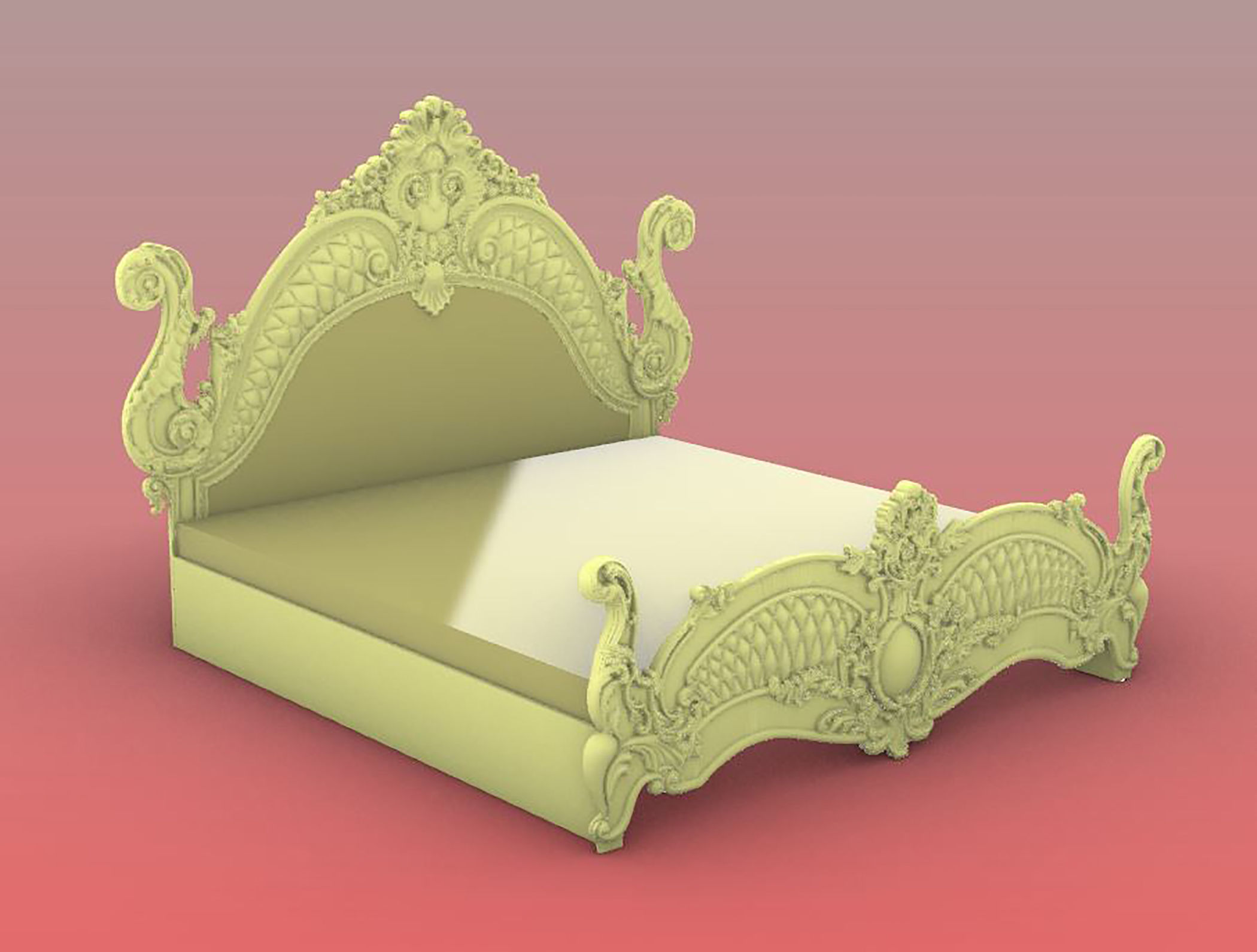 bed desgin 3d model file STL and rhino 3D model_2