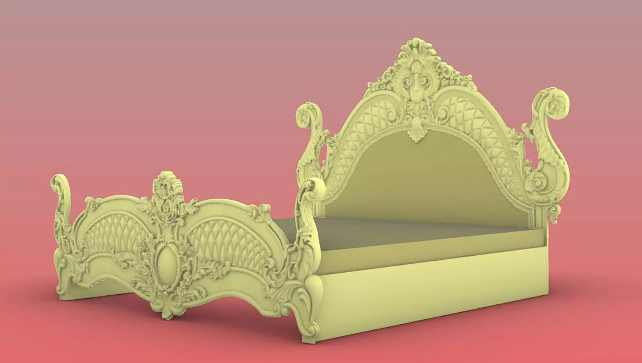 bed desgin 3d model file STL and rhino 3D model_0