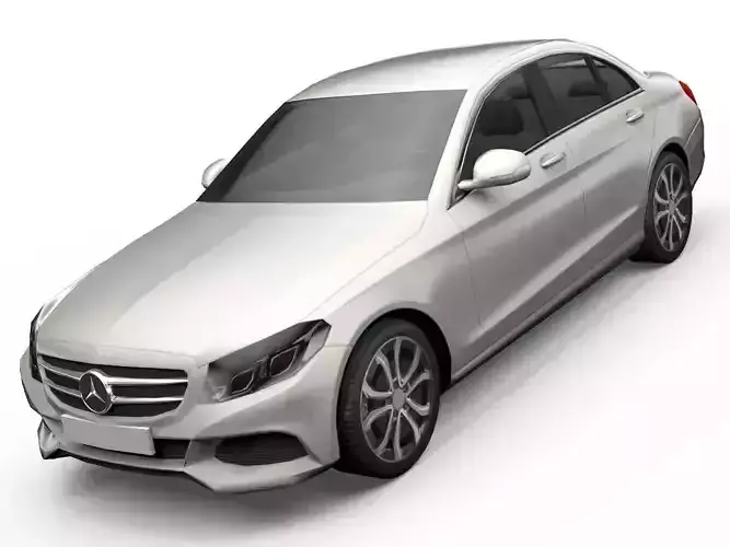 Mercedes-Benz C-Class Sedan with interior low poly