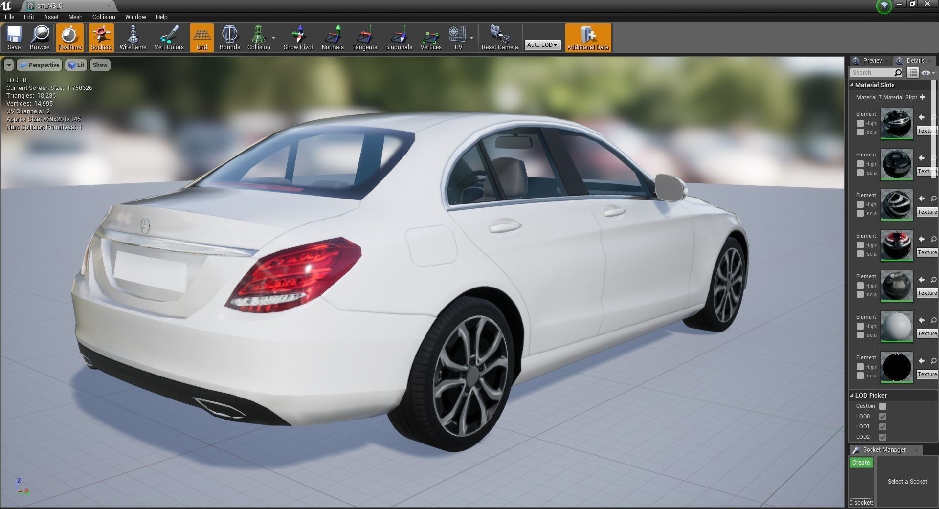 Mercedes-Benz C-Class Sedan 3D Model Low-poly 3D model_8