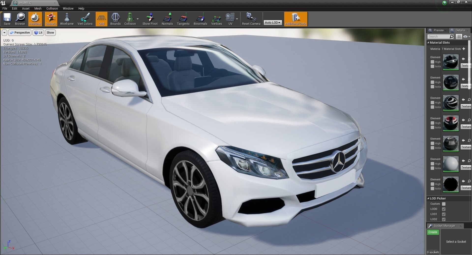 Mercedes-Benz C-Class Sedan 3D Model Low-poly 3D model_10