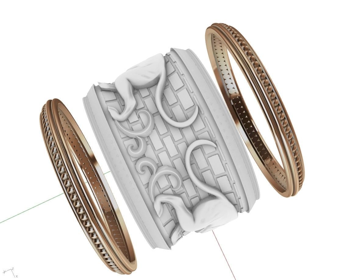 lion ring 3D print model_4