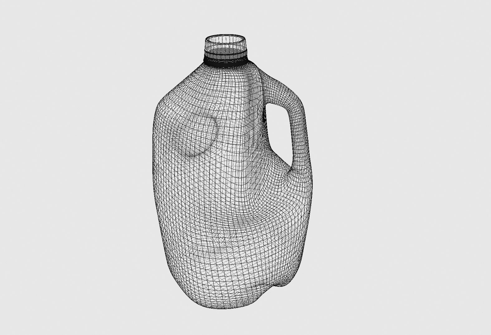 Milk Jug with Professionally Designed Label and Detailed Cap 3D model_5