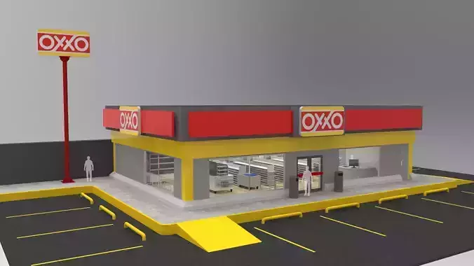 Oxxo - Convenience Store 3D model
