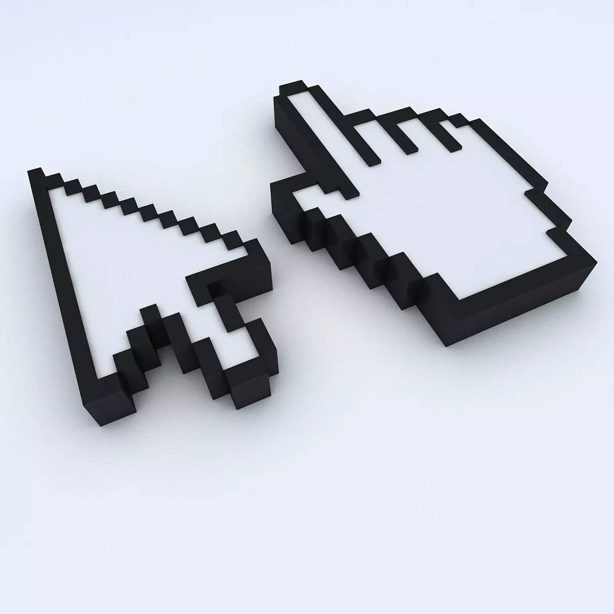 Mouse icons Low-poly 3D model_0