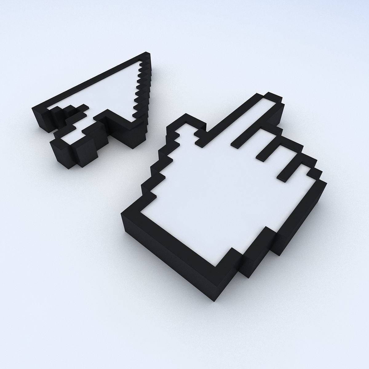 Mouse icons Low-poly 3D model_1