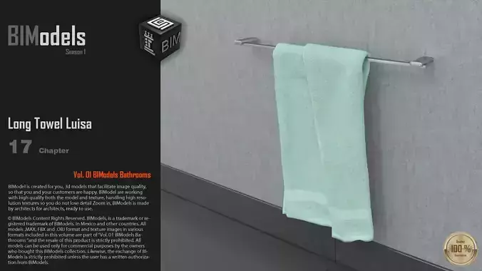 0117 Long Towel Rail Luisa 3D model