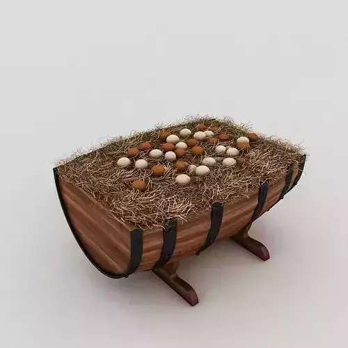Barrels And Organic Eggs 3D model