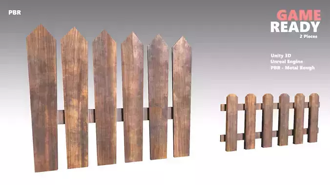 Wooden Fences PBR - Modular - Version 4 -