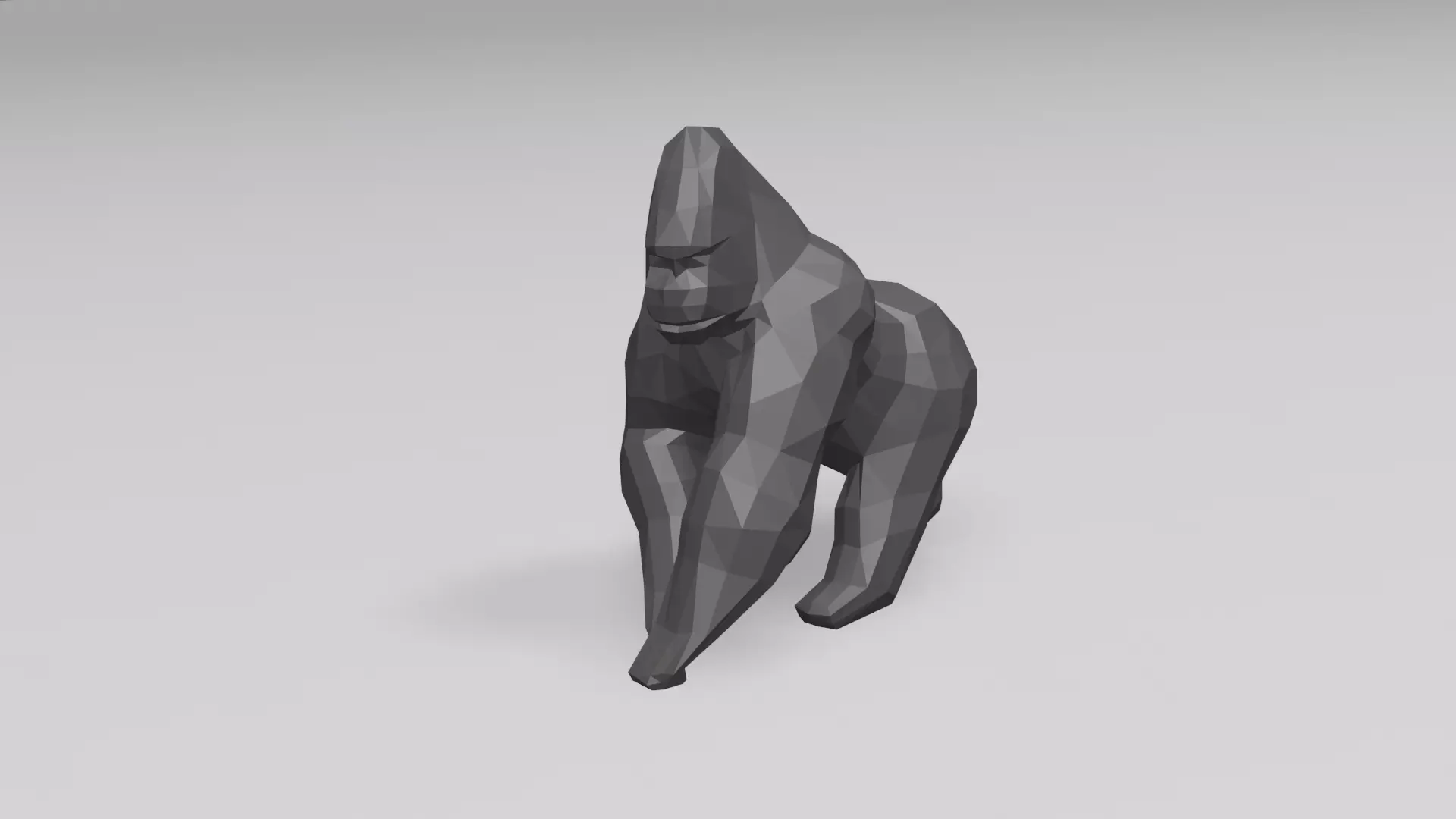 Low Poly Gorilla 3D print model