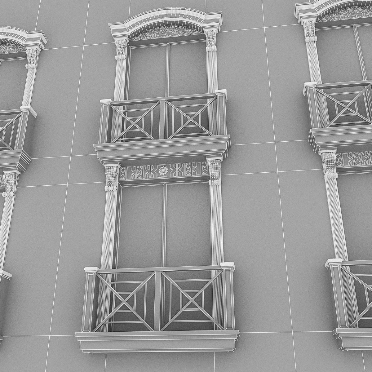 Window Frame 04 Low-poly 3D model_7