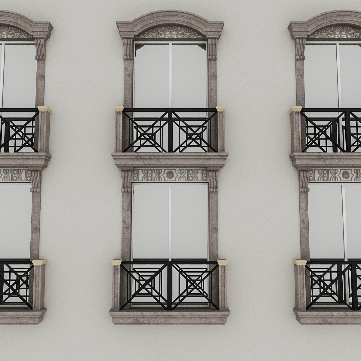 Window Frame 04 Low-poly 3D model_4