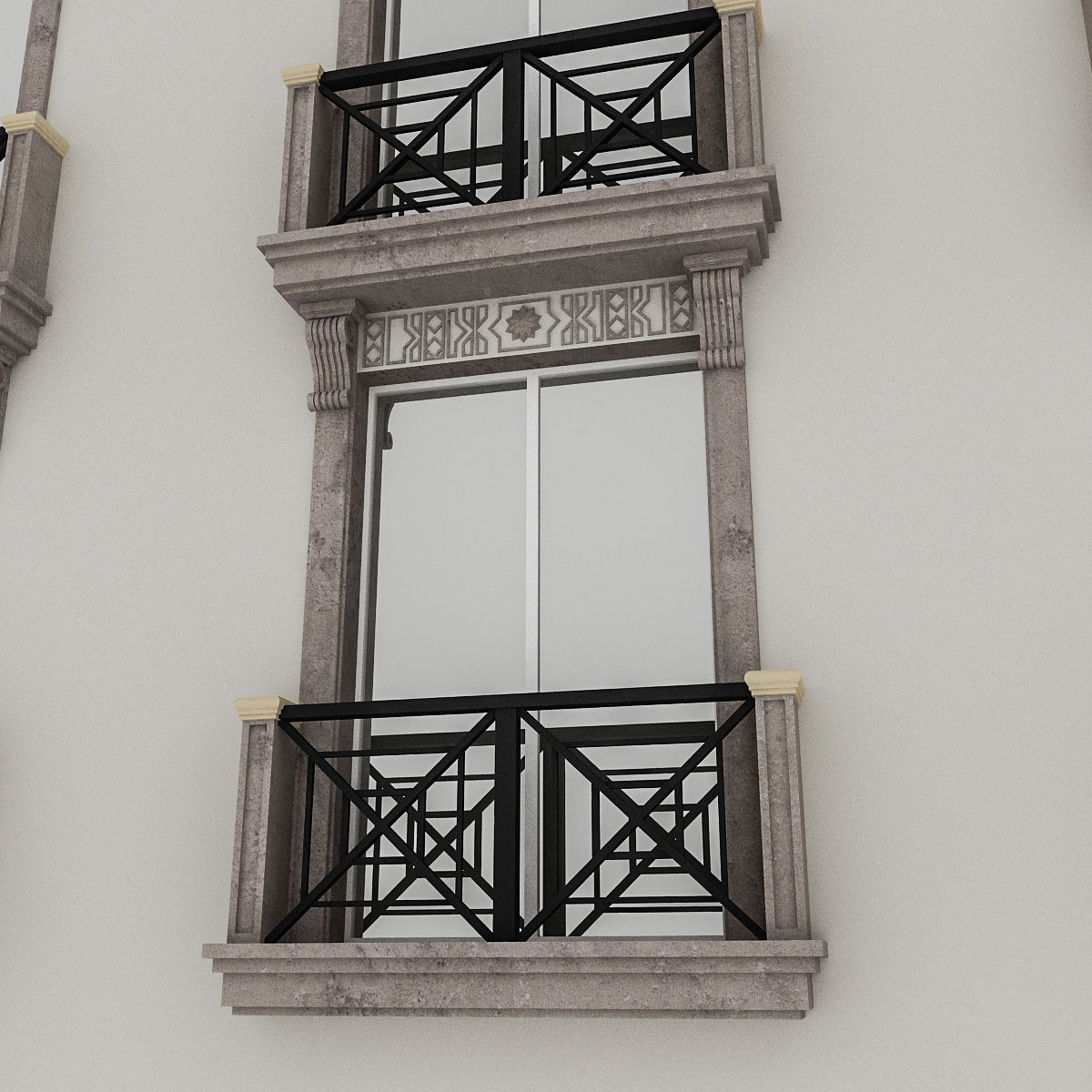 Window Frame 04 Low-poly 3D model_2